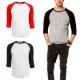 Men Women Summer 3/4 Sleeve Basic Plain T-Shirt