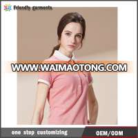 Lady Trend Apparel Dry Fit Plain Cotton Pique Pink Fancy Polo Shirt