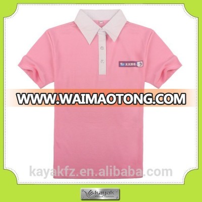 custom cotton pink printing short sleeve women polo shirts