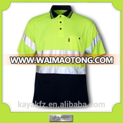 custom-made dry fit breathable men's safety green polo shirt