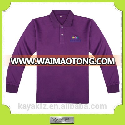 customized polyester cheap promotion long sleeve polo shirts