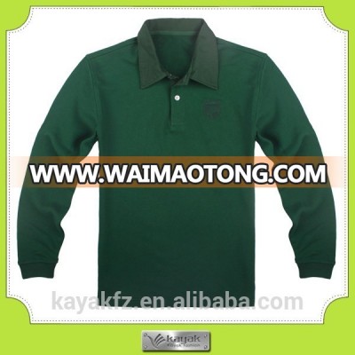 custom cotton embroidered mens casual long sleeve polo t-shirt